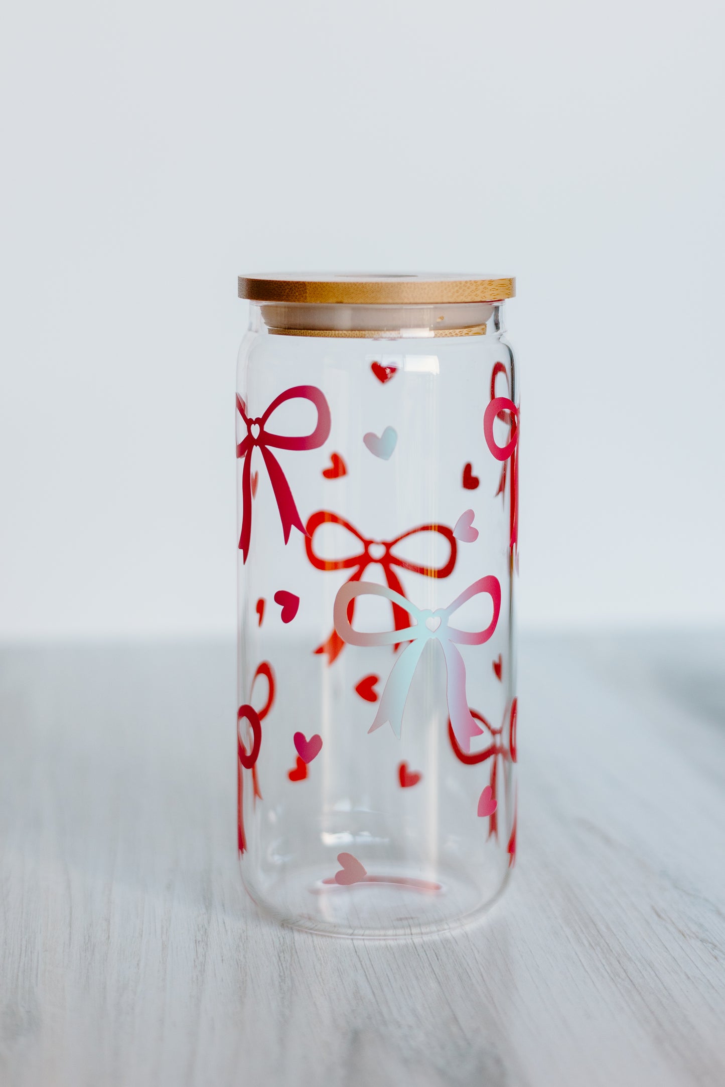 Pink Bow Glass Cup