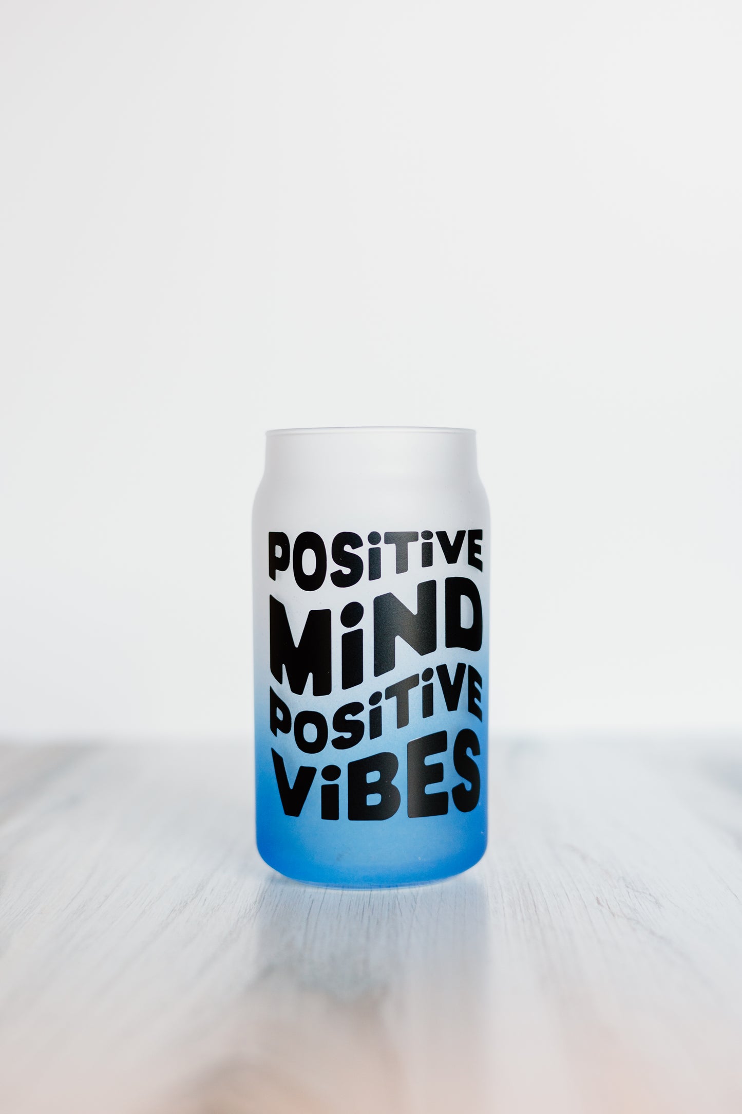 Positive Mind & Positive Vibes Glass Cup
