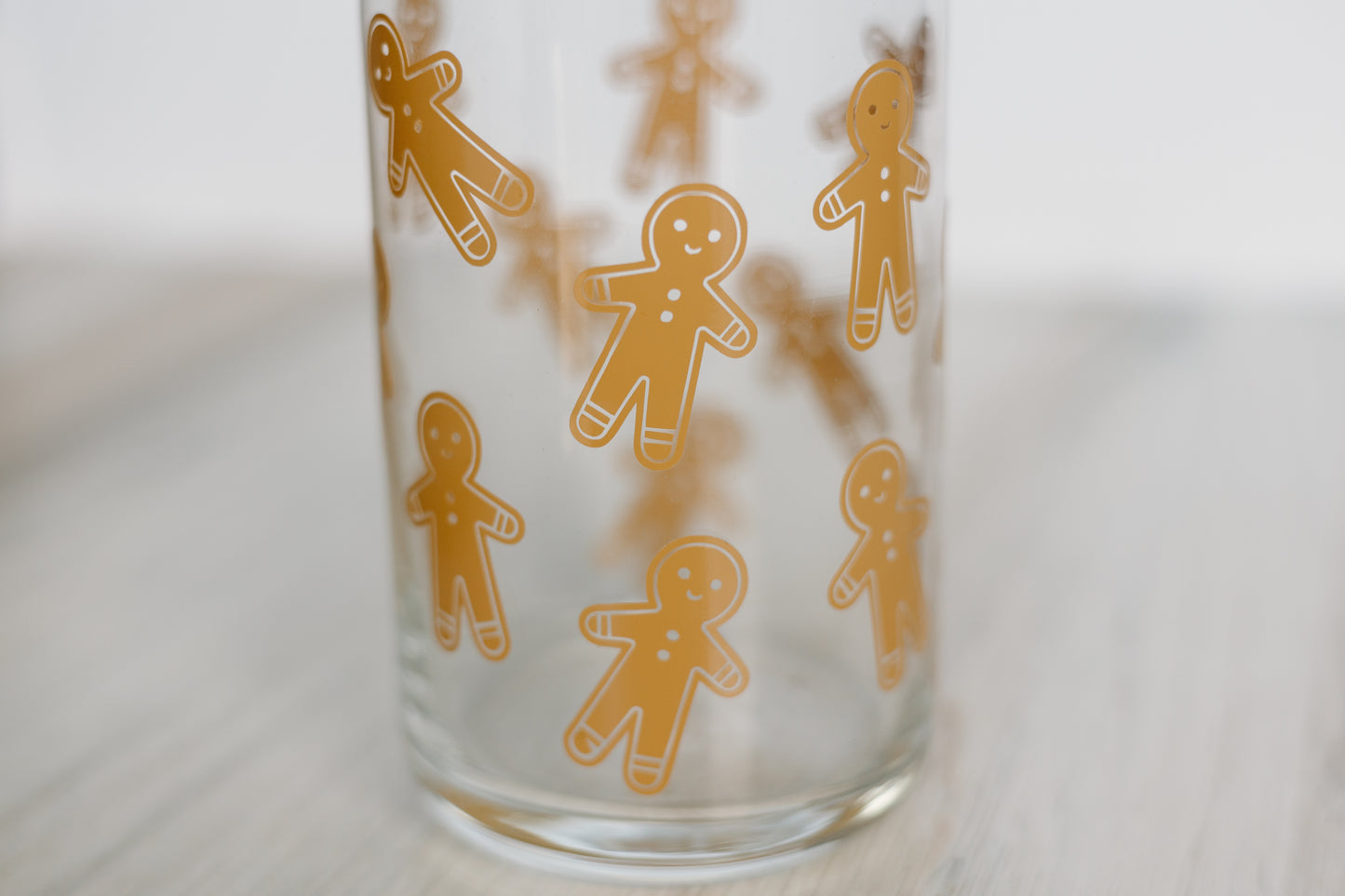 Gingerbread Man Glass Cup