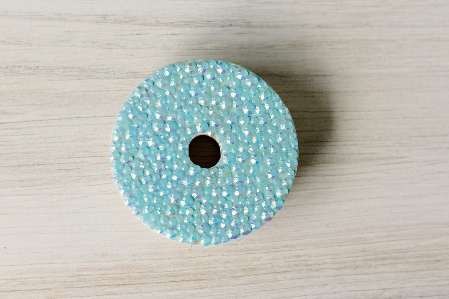 Light Blue Rhinestone Lid