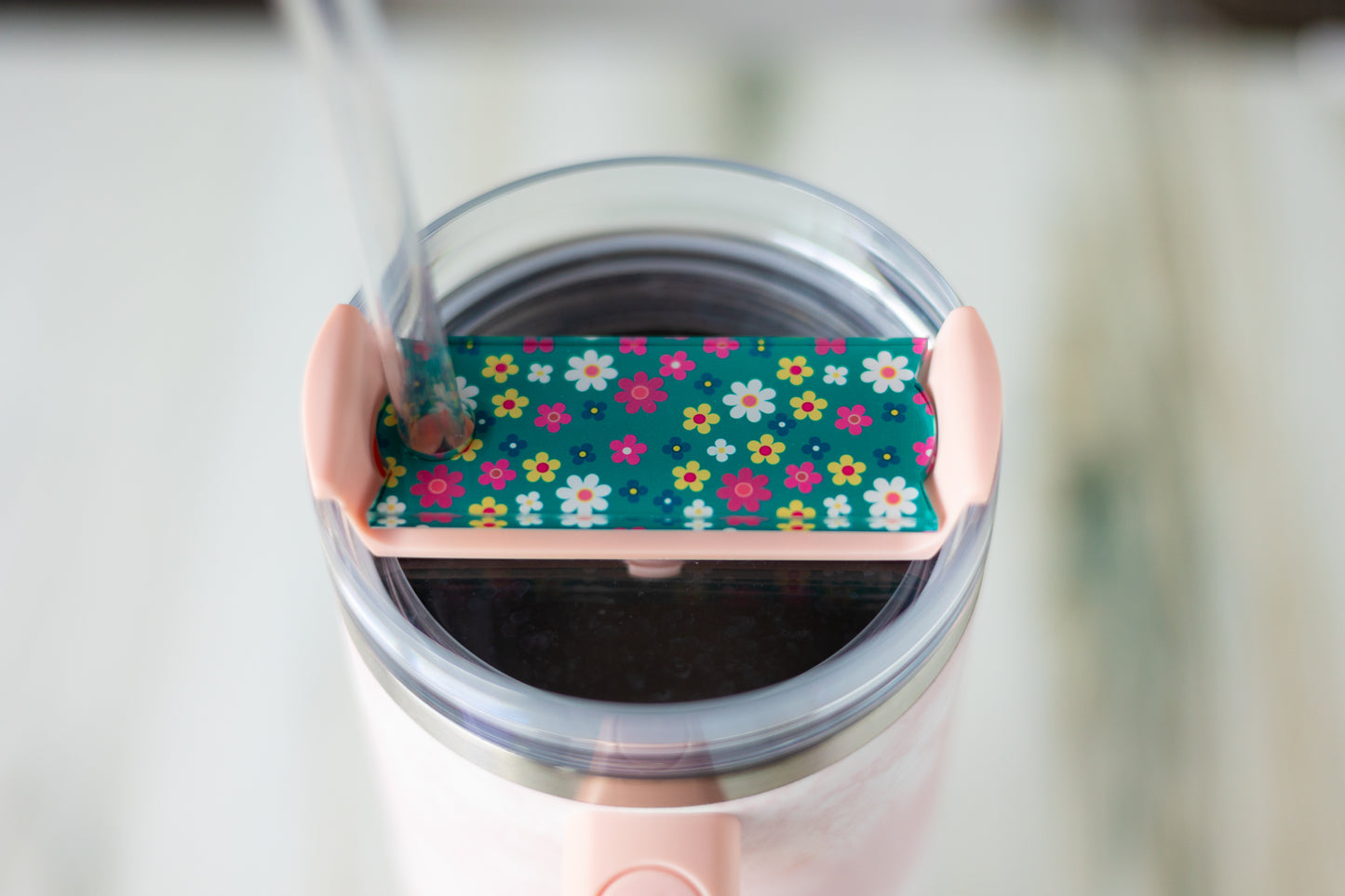 Teal Floral Stanley Lid Topper