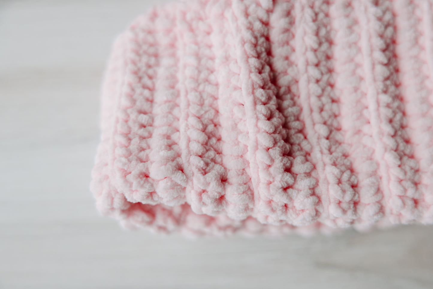 Light Pink Crochet Beanie