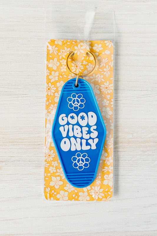 Good Vibes Only Keychain - Flowers