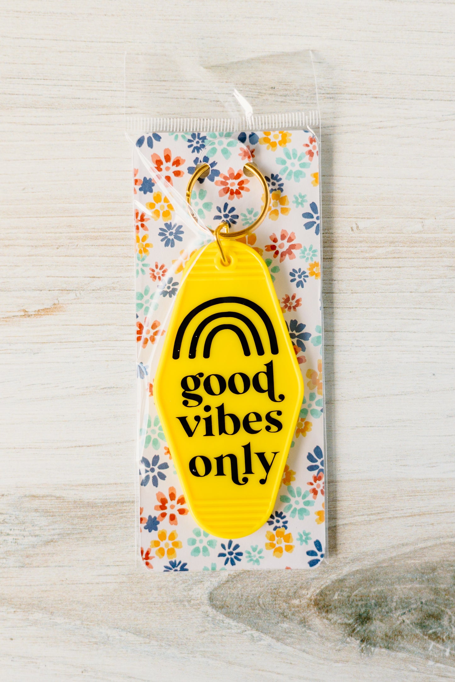 Good Vibes Only Keychain - Rainbow