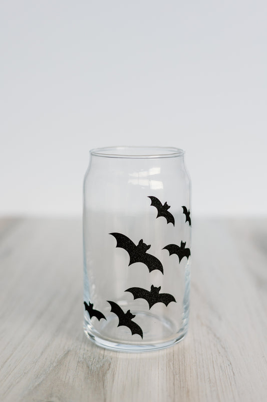 Sparkly Bats Glass Cup