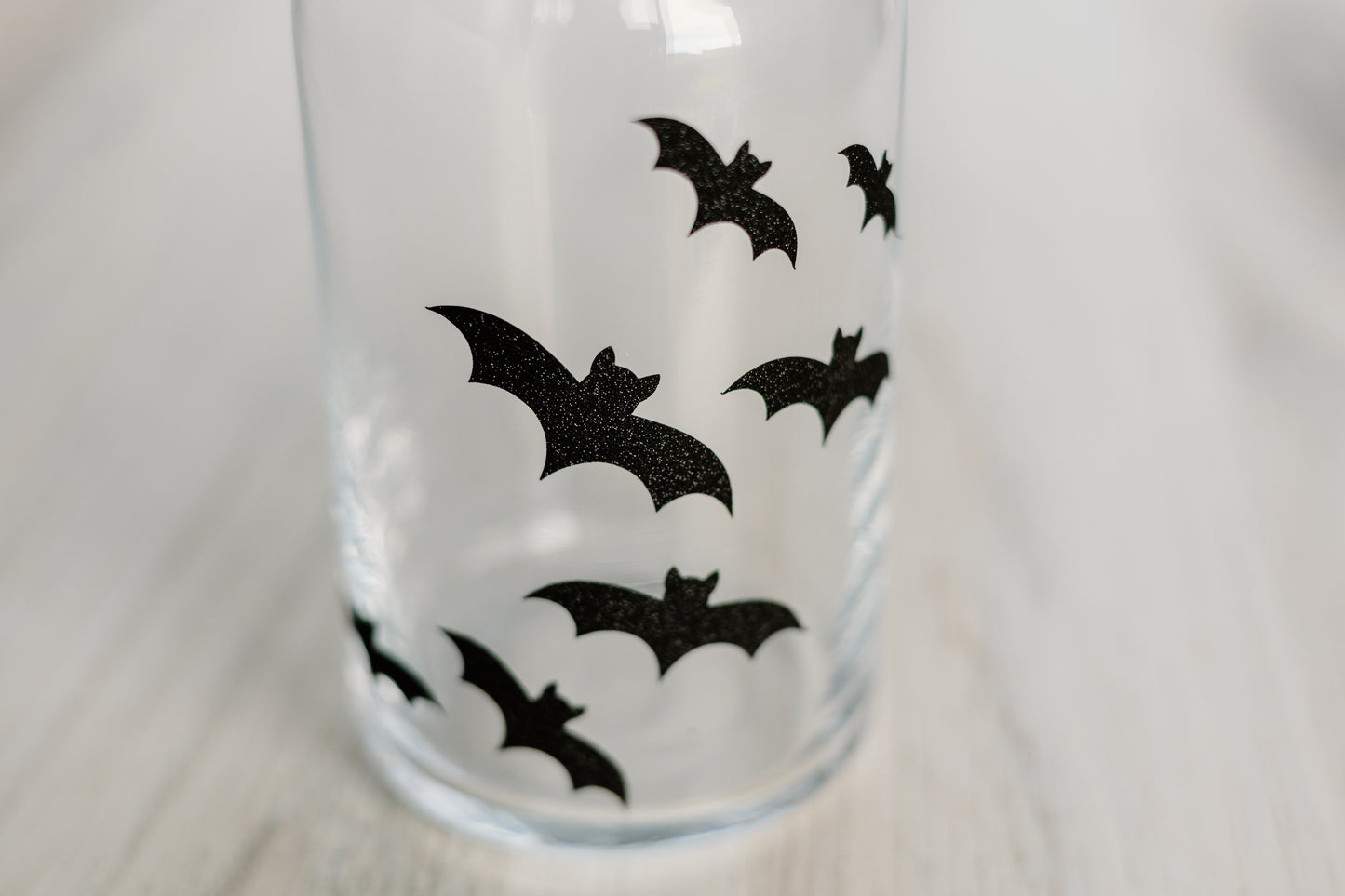 Sparkly Bats Glass Cup