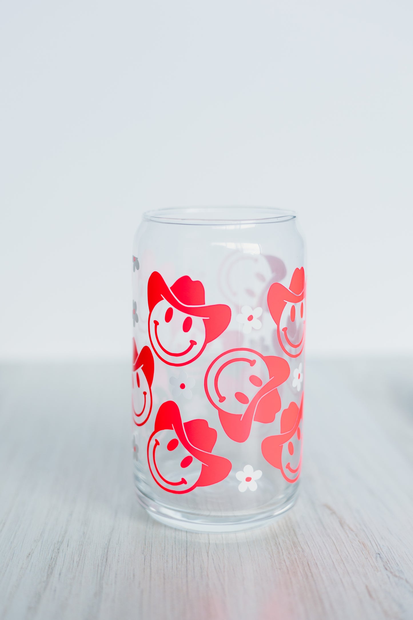 Neon Pink Cowboy Glass Cup