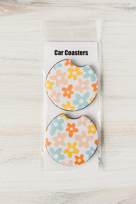 Colorful Flowers Car Coaster