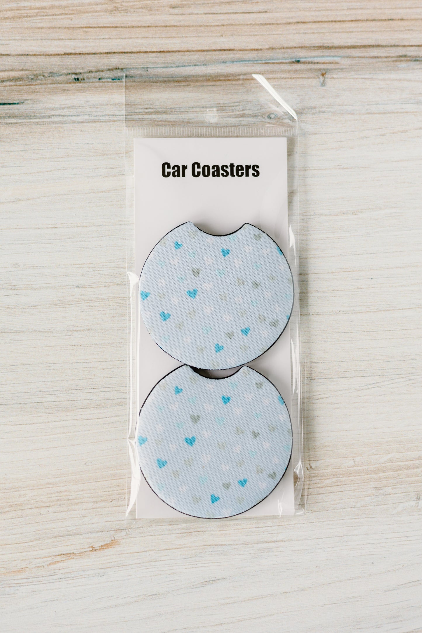 Blue Hearts Car Coasters