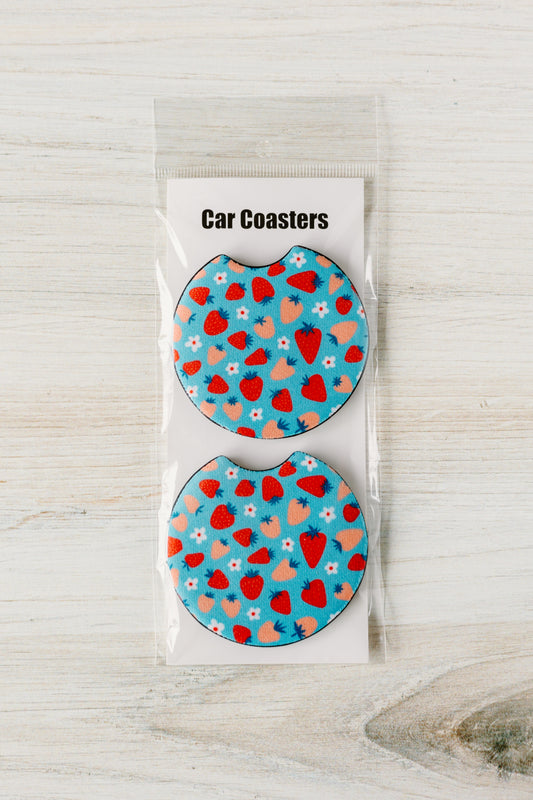 Strawberry Car Coasters