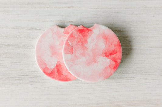 Pink Smoke Ceramic Car Coasters