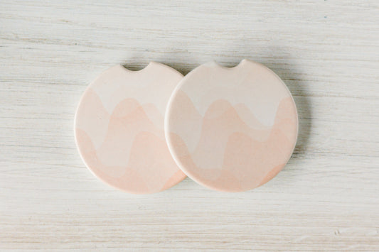 Pink Faded Design Ceramic Car Coasters