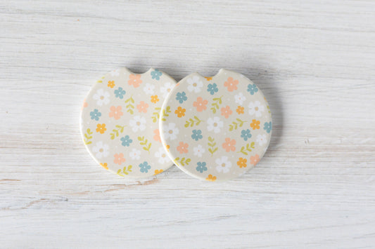 Flower Ceramic Car Coasters